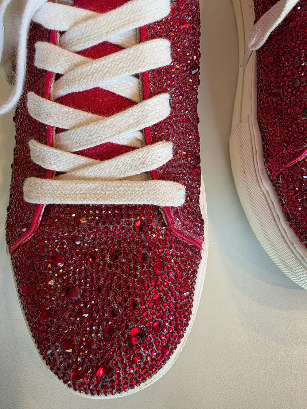 Betsey Johnson Sidny Rhinestone Platform Sneaker - Size 7.5